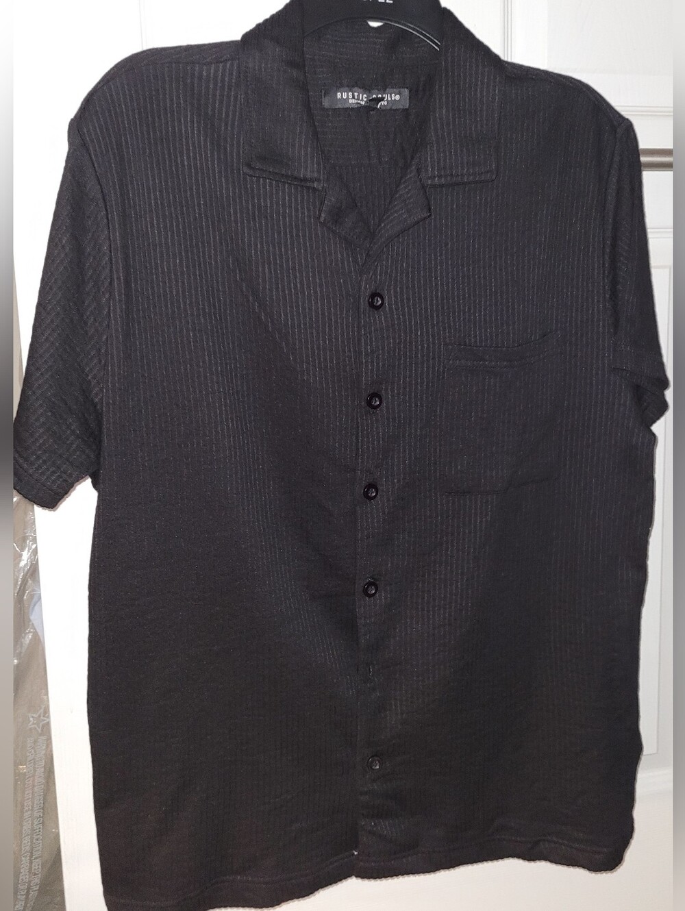 Rustic Ridge Black Short-Sleeve Button Down Casual Shirt